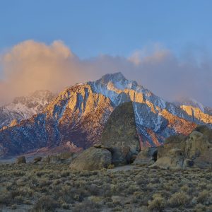 a clearing storm on Lone Pine Peak in the Alabama Hills Owens Valley eastern Sierra