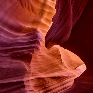 Lower antelope canyon slot canyon on Navajo Lands Page Arizona in the sandstone desert of the American southwest