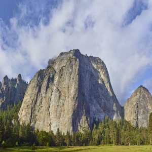 storm clouds over the Cathedral Rocks Yosemite National Park