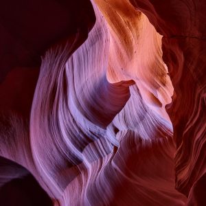 Upper antelope canyon slot canyon on Navajo Lands Page Arizona in the sandstone desert of the American southwest