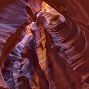 Upper antelope canyon slot canyon on Navajo Lands Page Arizona in the sandstone desert of the American southwest