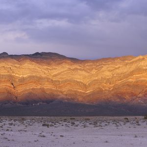 The Last Chance Range at Eureka Dunes in northern Death Valley National Park in a beautiful sunset