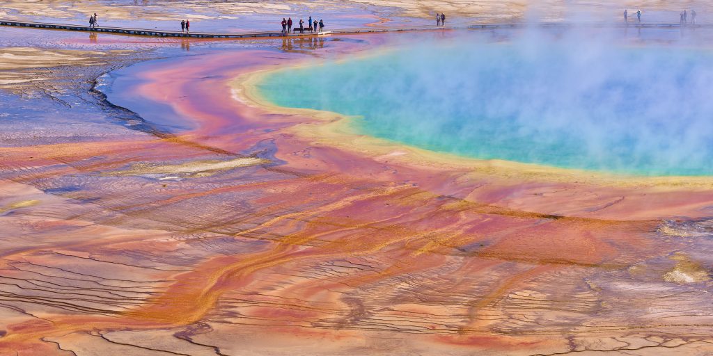 the amazing colors of Grand Prismatic Spring Yellowstone National Park