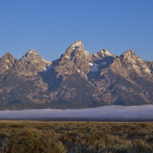 ground fog in the valley Grand Tetons National Park Jackson Hole Wyoming