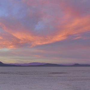 A blustery sunset on the Black Rock Playa, Gerlach, Nevada