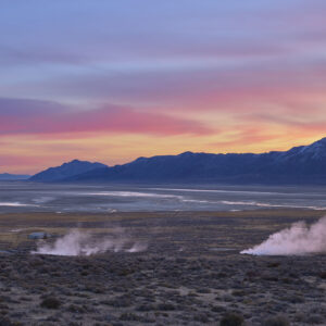 a cold sunrise on the Black Rock Playa, Gerlach, Nevada